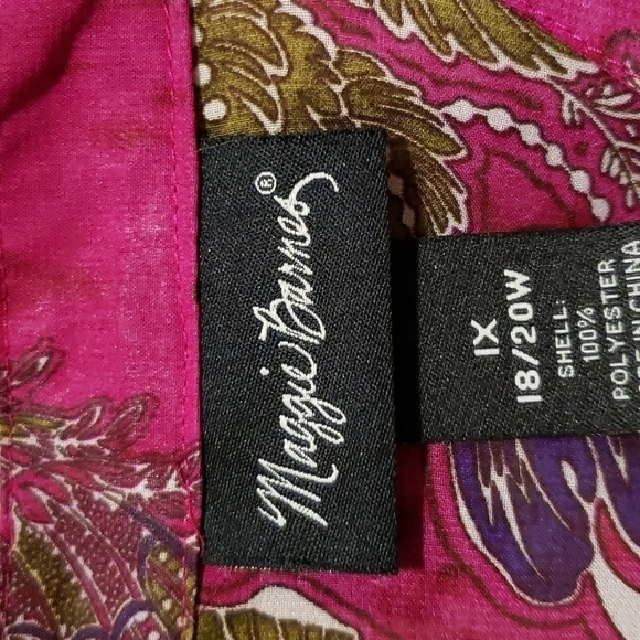 MAGGIE Barnes floral long slevees Blouse , Size IX OR 18/20 W - Picture 7 of 10